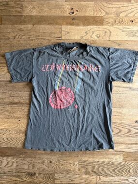 Vintage 1990 Whitesnake Graphic Band Tee — Charcoal with Red Accent